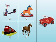 Welcher Gegenstand passt am besten zum Bobby-Car? Mit Beispielen wie diesen trai