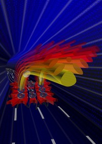 K�nstlerische Darstellung des optischen Lichtrouters
   Foto: WWU/AG Nichtlinear