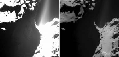 Ein Komet spuckt Staub