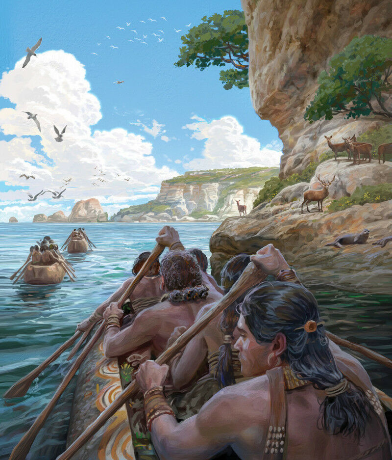 Jäger und Sammler überquerten vor 8.500 Jahren, also tausend Jahre vor der Ankun