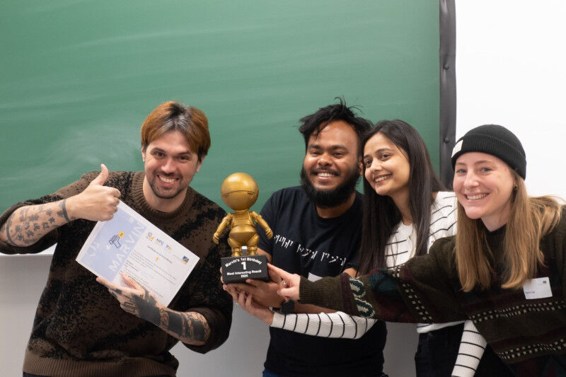 Team Tucano (from left): - Nicholas Kluge Correa, Aniket Sen, Shiza Fatimah,