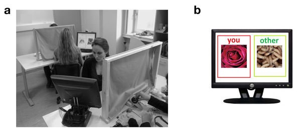 Versuchsteilnehmer im Experiment (a): W�hrend die Probanden mit einem angenehmen