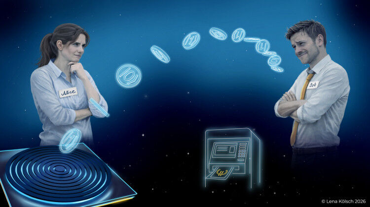 Zwei Personen kommunizieren �ber das Internet und wissen nicht, ob ihr Gegen�ber