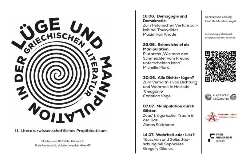 Das 11. Literaturwissenschaftliche Propädeutikum der Klassischen Gräzistik der F