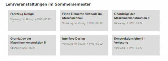 OpenCms: Lehrveranstaltungen aus C@MPUS auf den Webseiten
