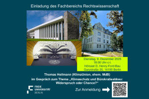 Rechtswissenschaftler laden zu Vortragsreihe 'Die FU und ihre Nachbarn - Im Spiegel des Rechts'