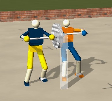 Koordiniert ohne �u�ere Koordination: Zwei virtuelle Roboter lernen, gemeinsam e