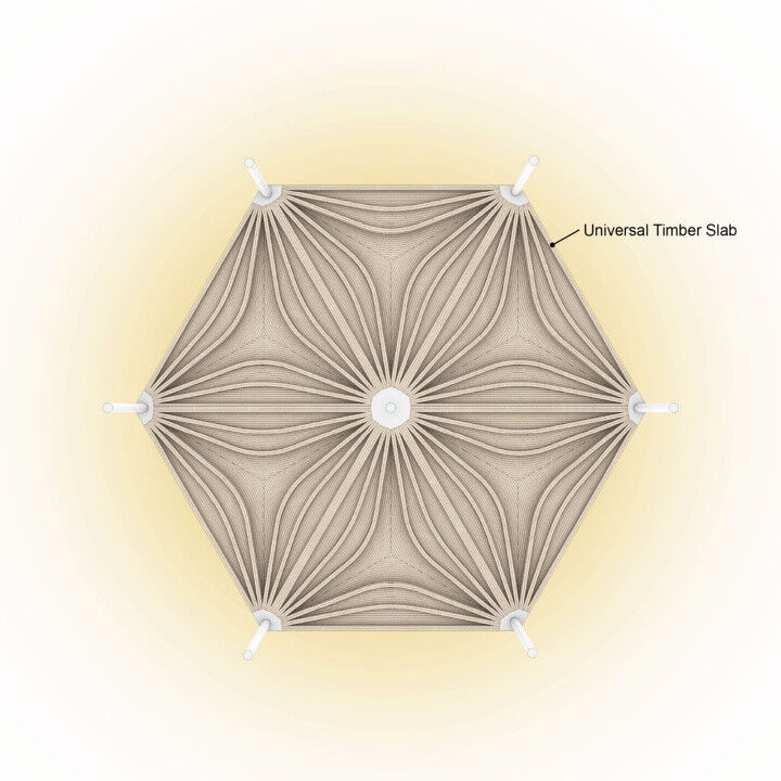 Neues, digitales Holzbausystem, das den Materialverbrauch und die Konstruktionsh