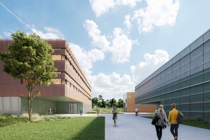 Informatik - Computergeneriertes Bild vom geplanten Neubau HLRS III: Hier soll der KI-Großrechner HammerHAI seinen Platz finden. Bild: Bentham Crouwel Architects & Birk Heilmeyer und Frenzel Architekten Informatik